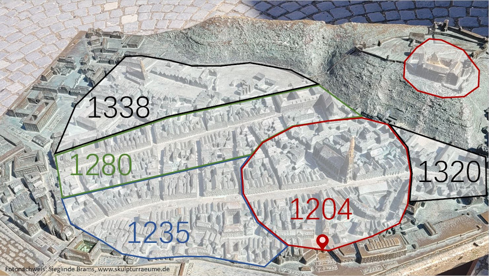 Stadterweiterungen von 1204 bis 1338